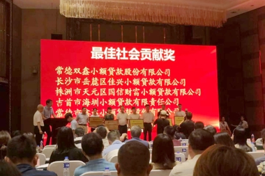 喜報(bào)！常德雙鑫小額貸款股份有限公司榮獲“湖南省小貸行業(yè)十強(qiáng)公司”“最佳社會(huì)貢獻(xiàn)獎(jiǎng)”殊榮